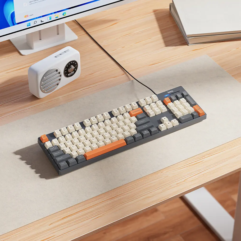 Clavier filaire USB HOCO GM61 Tri-Color, 1,45 m, Gris