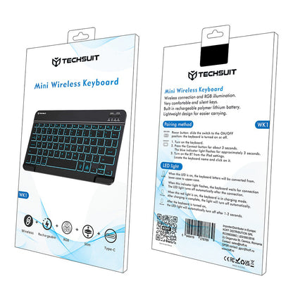 Techsuit WK1 Wireless Keyboard, RGB, Black