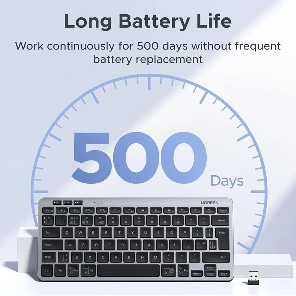 UGREEN 75049 Wireless Keyboard, BT / Wi-Fi, Black
