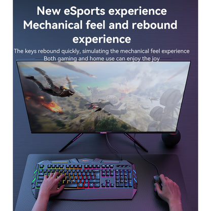 Yesido KB21 Wireless Keyboard, RGB, 1.5m, Black