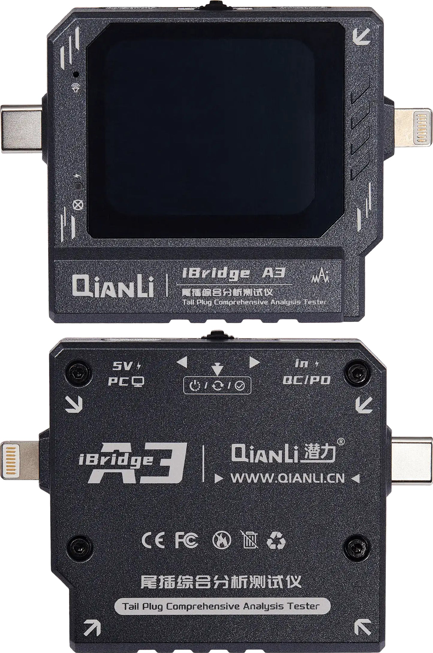 Tester Service QIANLI iBridge A3, Lightning (8 Pins) / USB-C (24 Pins)