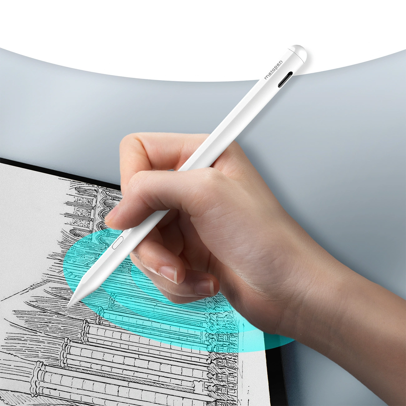 Stylet Metapen A11 pour Apple iPad, Version Active, Blanc ME-APP412