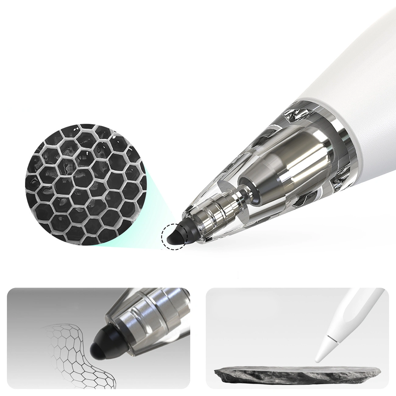 Stylet Metapen Air8 Pro pour Apple iPad, Version Active, Blanc ME-APP172
