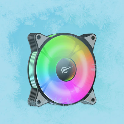 Ventilatore HAVIT F2095, RGB, 600RPM - 1800RPM, 38dB, 1.44W, Nero